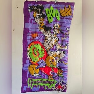 Vintage 90's Goosebumps Skateboarding Mummy Sleeping Bag RL Stine Halloween 30x5